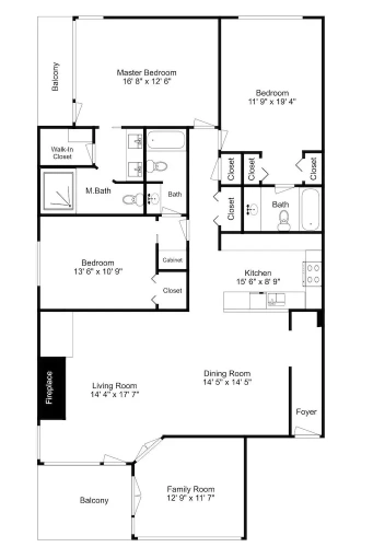 4 Bedrooms Standard room with balcony