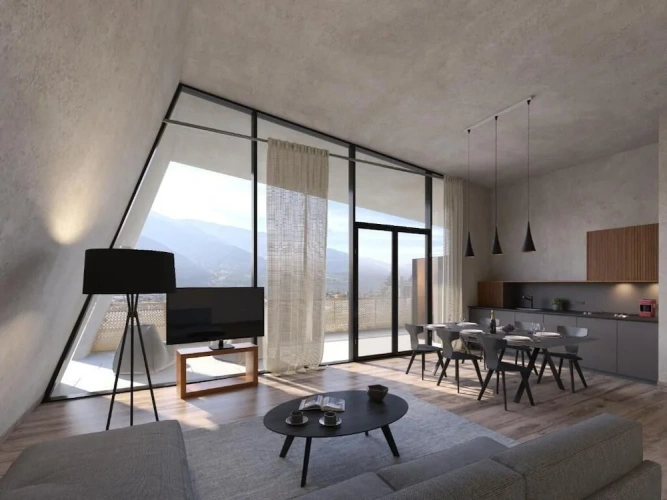 Standard Double Penthouse room with balcony and with mountain view