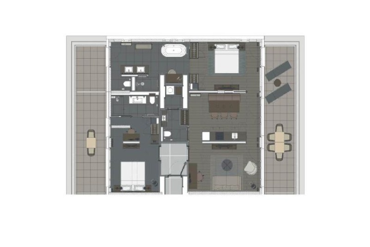 2 Bedrooms Standard Family room with balcony