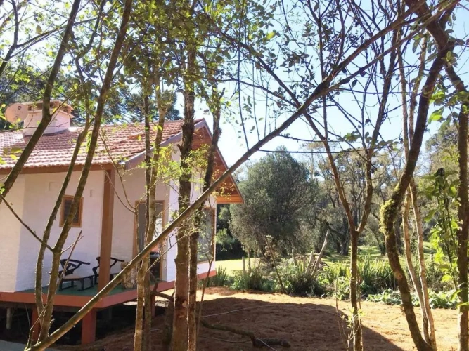 Chalet with balcony