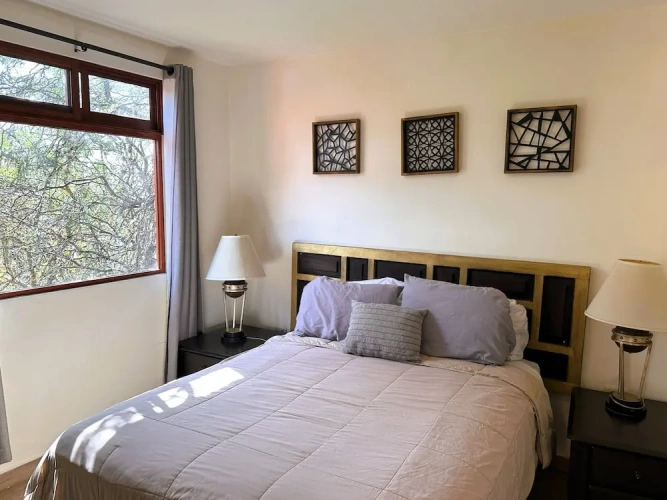 Apartment with balcony and with garden view