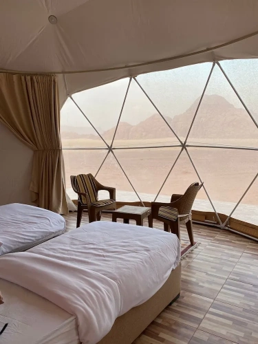Tent with balcony