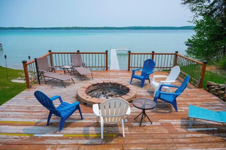Waterfront Deck + Dock: Torch Lake Home!
