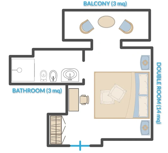 Standard Double room with balcony