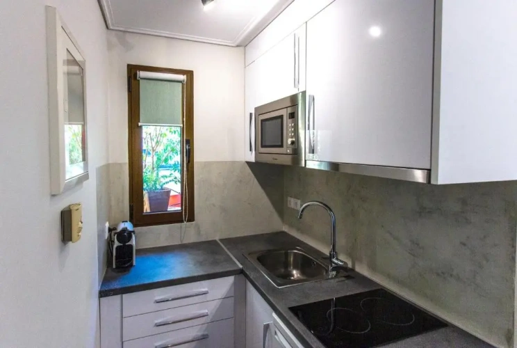 Studio with balcony and with garden view