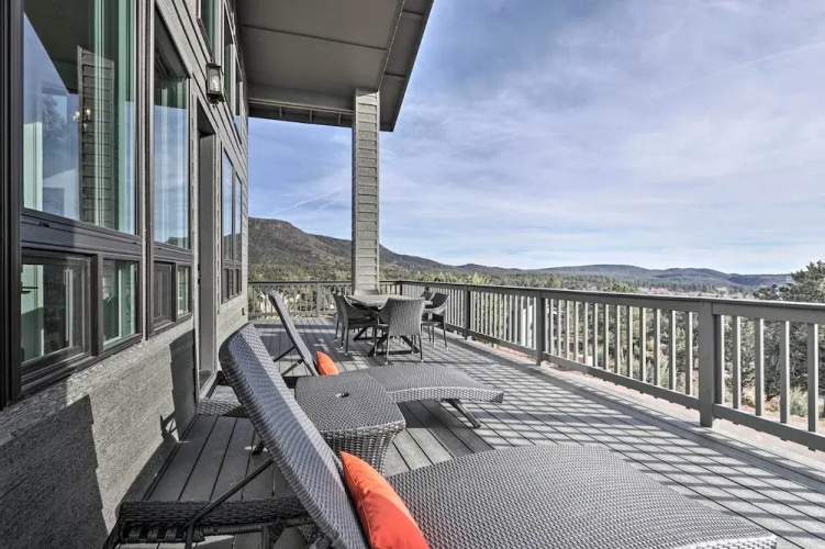 Modern Pine Retreat w/ Deck & Stunning Views!