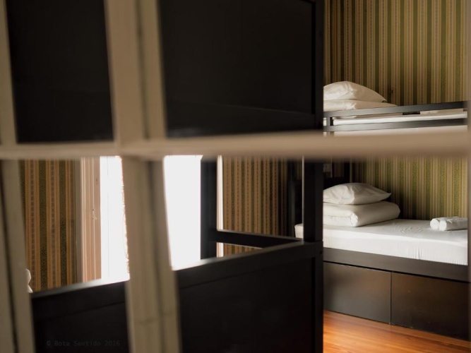 Bed in Dorm with garden view