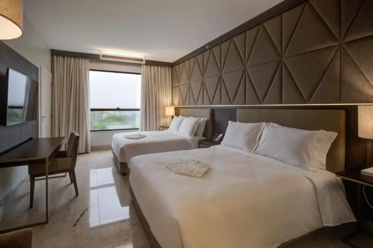 Twin room with pool view