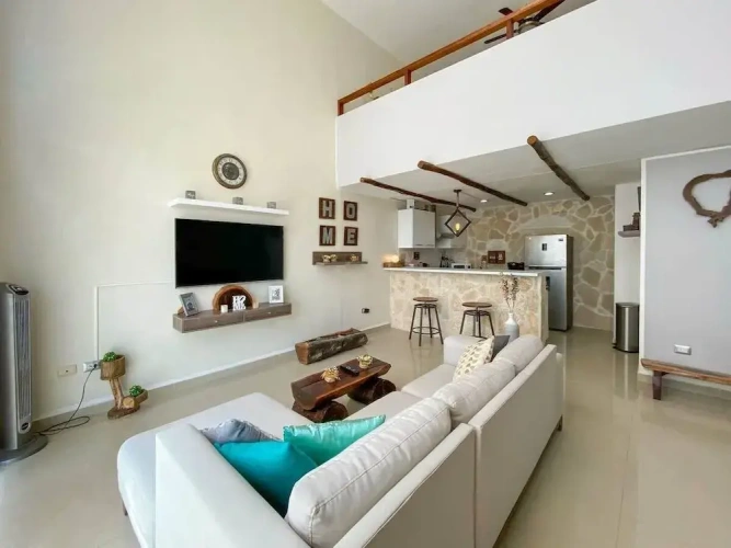 Apartment with balcony and with city view