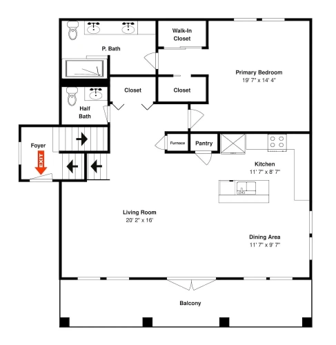3 Bedrooms Cottage with balcony
