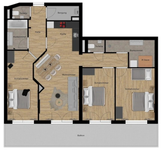 3 Bedrooms Comfort Apartment with balcony and with mountain view