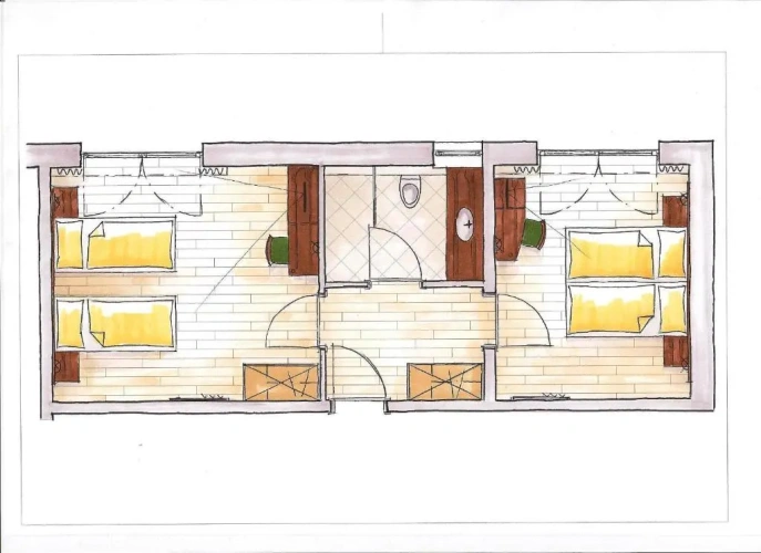 Comfort Family room with balcony and with view