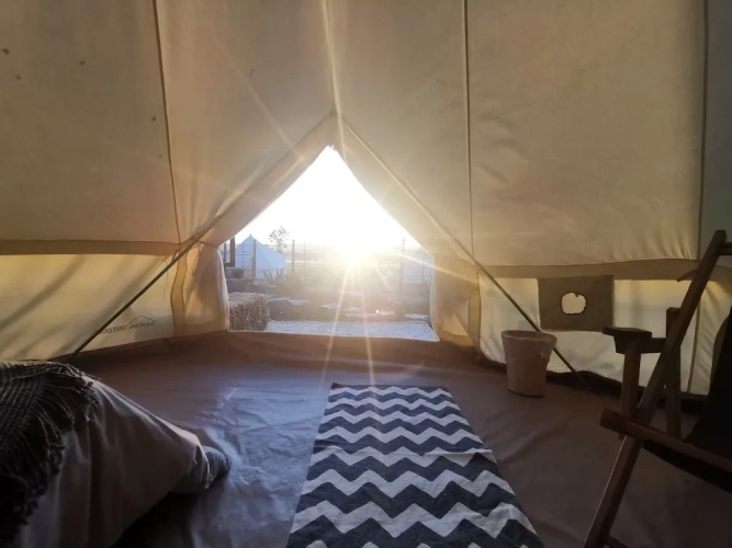 Tent with mountain view