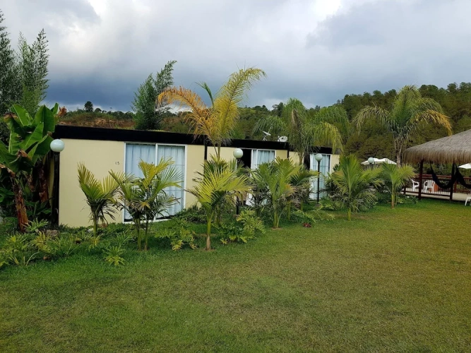 Chalet with balcony