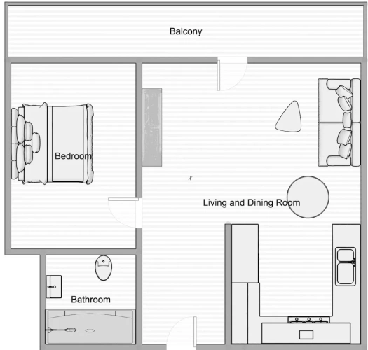 1 Bedroom Comfort Apartment with balcony
