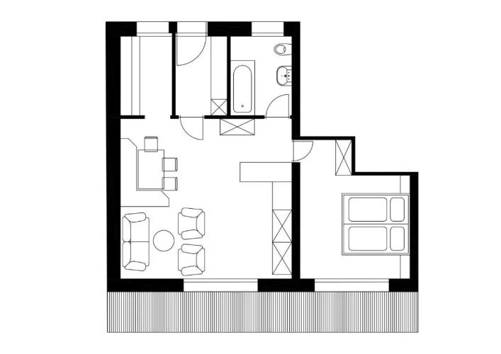 Apartment with mountain view