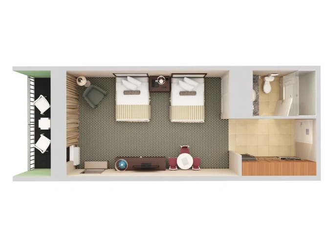 Standard Quadruple room with balcony