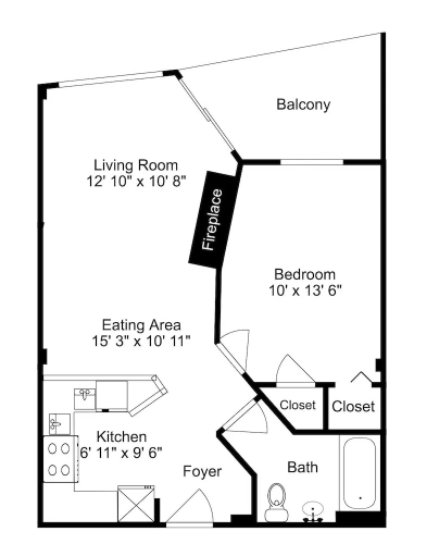 1 Bedroom Apartment with balcony