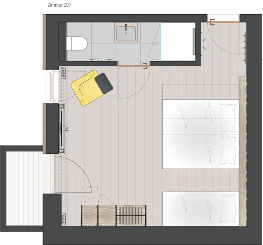 Standard Triple room with balcony and with mountain view