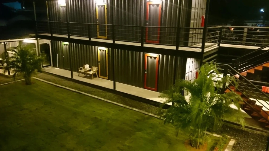 Bed in Dorm with pool view