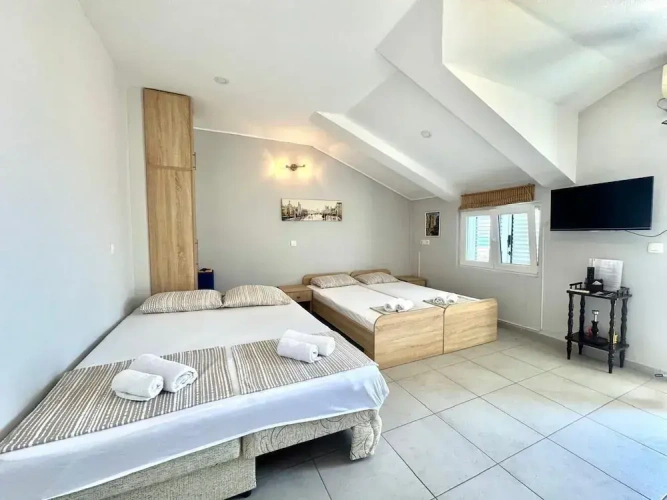 Family Studio with balcony and with partial sea view