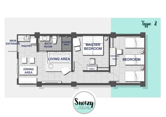 2 Bedrooms Deluxe Quintuple Apartment