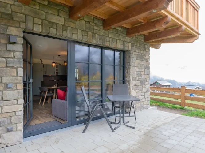 Chalet with balcony