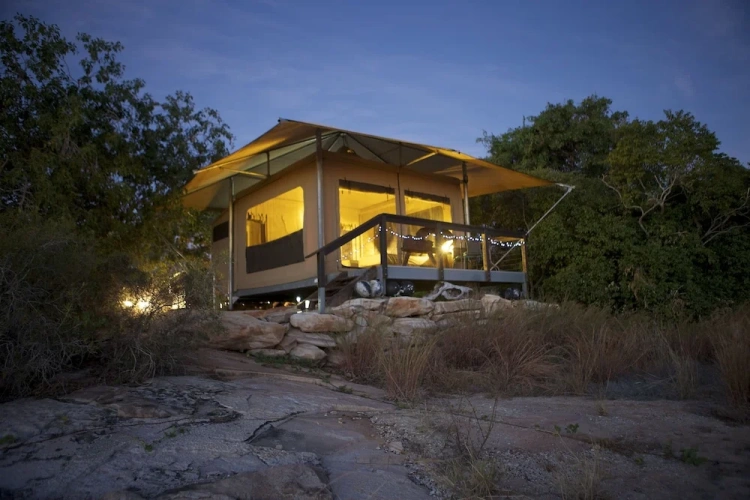 Tent with balcony and with bay view