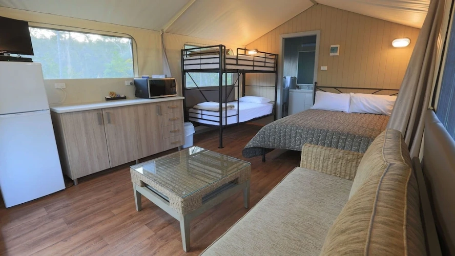 Tent with balcony and with lake view
