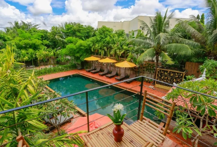 Double Studio with balcony and with pool view