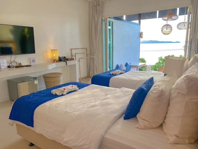 Deluxe Twin room with balcony and with sea view