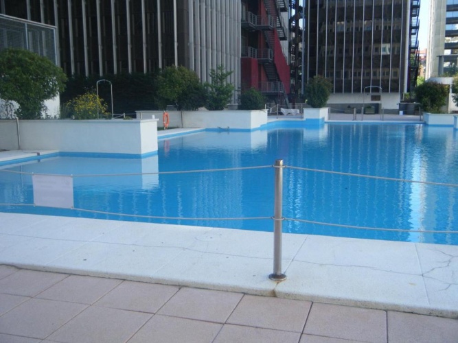 Studio with pool view