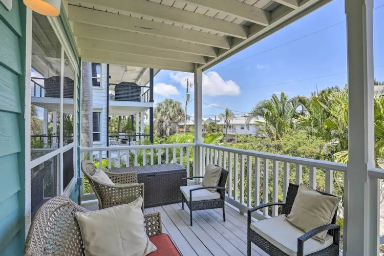 Covered Deck & Bay Views: Bradenton Beach Abode!