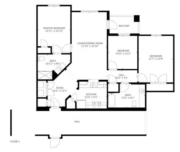 3 Bedrooms Apartment with balcony