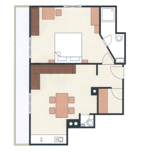 Apartment with mountain view