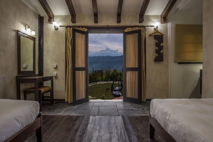 Cottage with mountain view