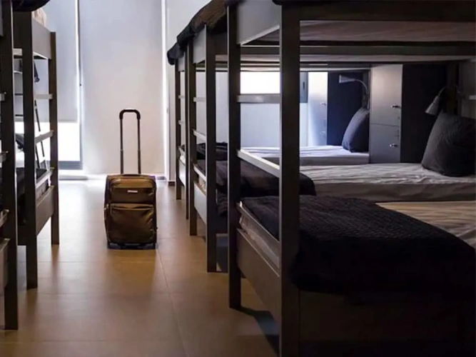 Bed in Dorm (male dorm) with balcony