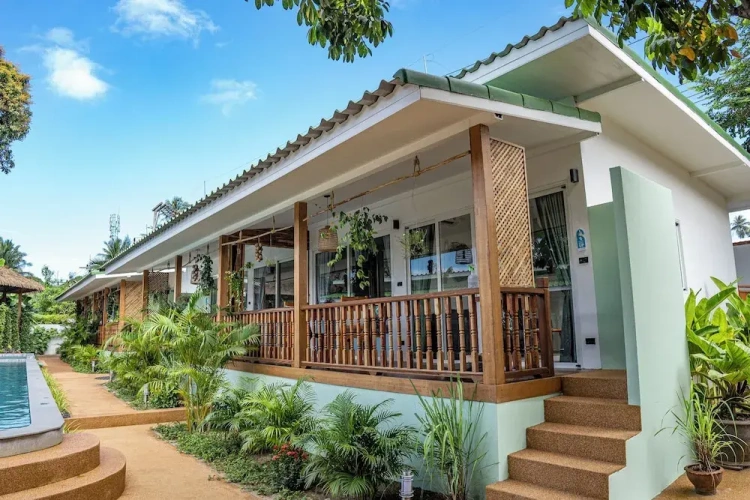 Double Family Villa with balcony and with pool view