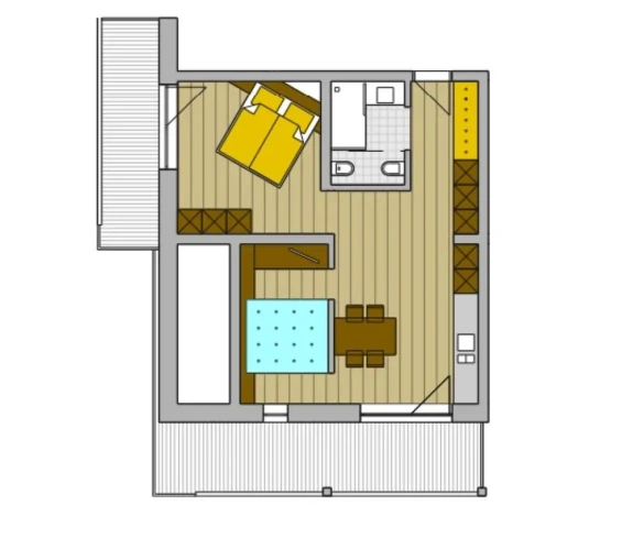 Standard Triple room with balcony and with view