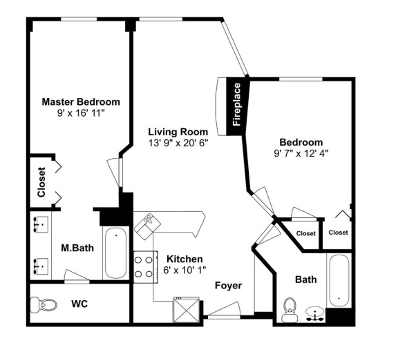 2 Bedrooms Standard room with balcony and with courtyard view