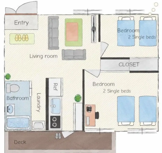 2 Bedrooms Apartment with balcony
