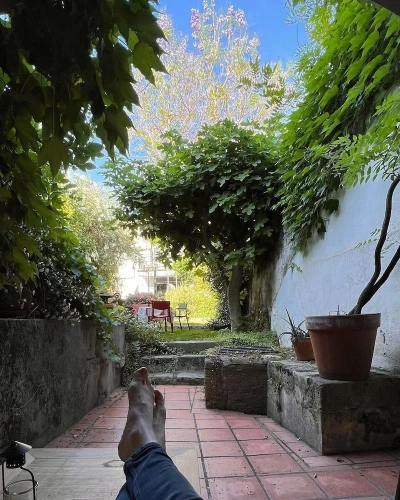 Standard Double Basement Studio with garden view
