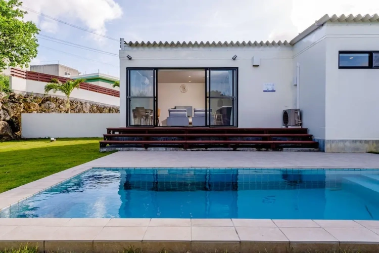 Villa with balcony and with garden view