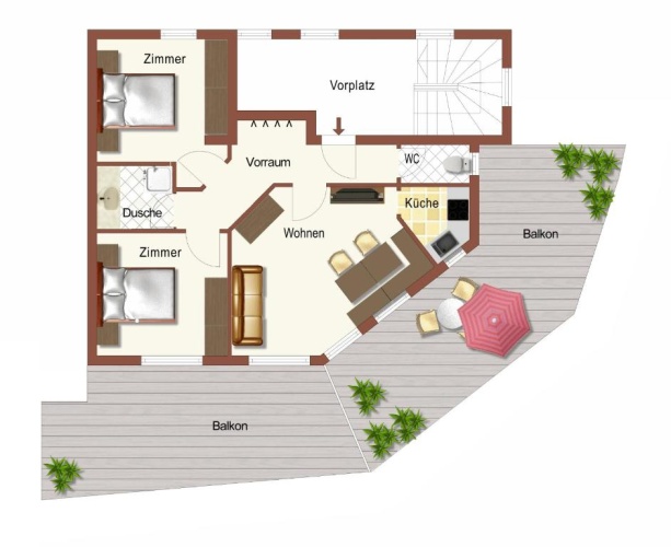 2 Bedrooms Apartment with balcony