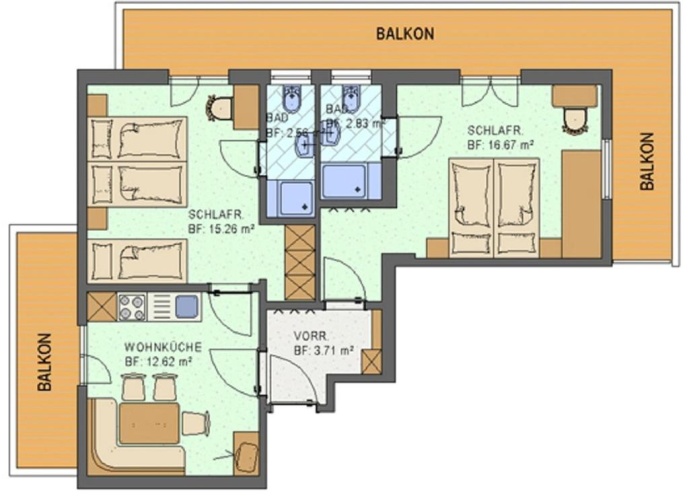 Apartment with balcony