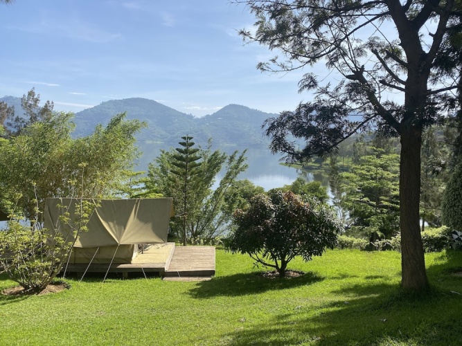 Tent with balcony