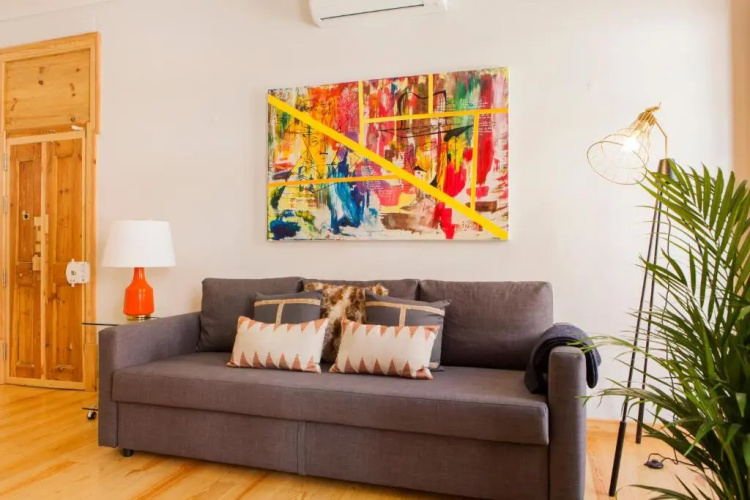 Charming Flat with Balconies Central Chiado District 2 Bedrooms & AC 19th Century Building