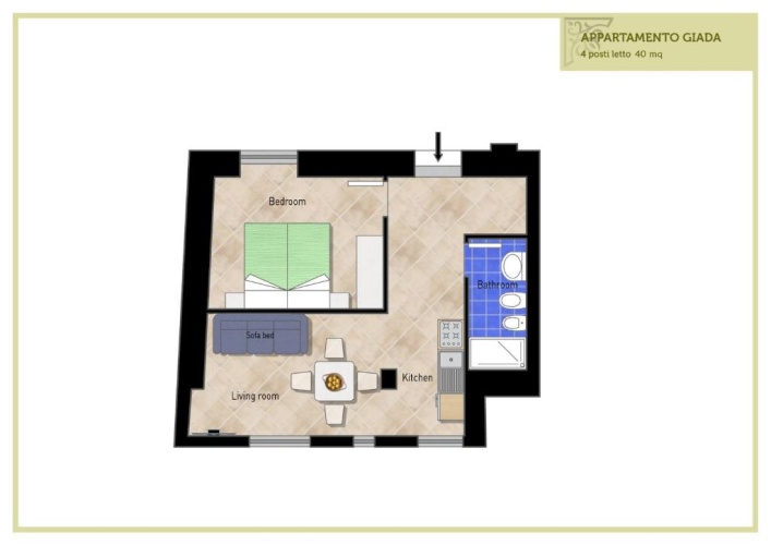 1 Bedroom Double Apartment with sea view