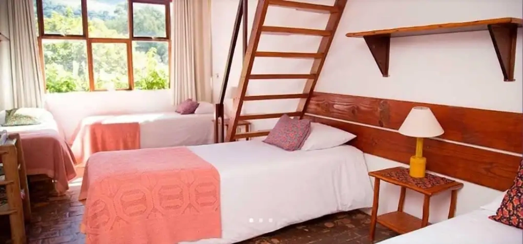 Bed in Dorm with balcony