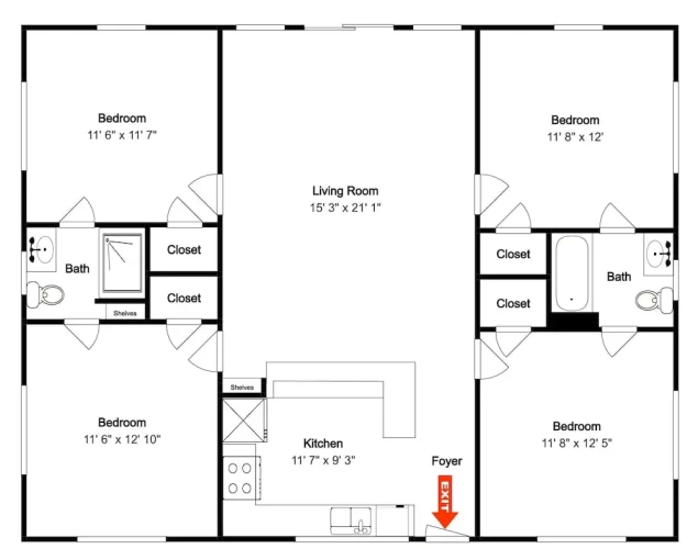 4 Bedrooms Studio